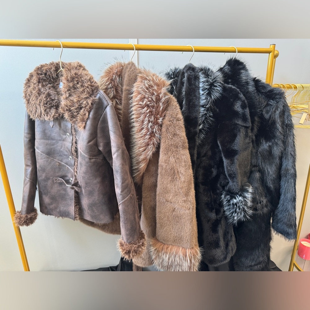 Glitz Brown Teddy Jacket with Faux Fur Trim - Picture 2 of 2